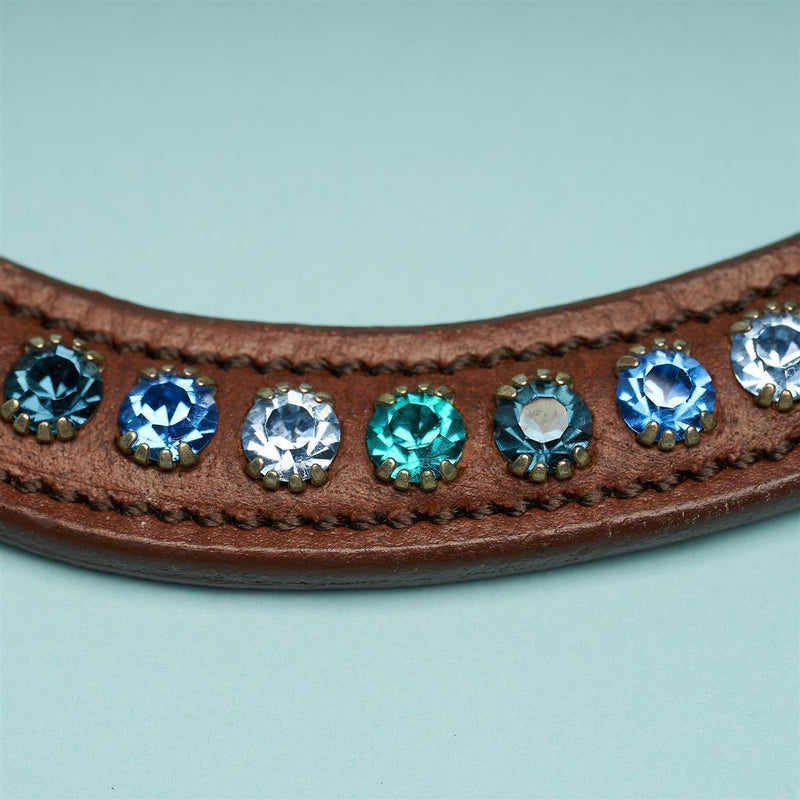 Horsecode Stirnriemen Caramell & Blue VB