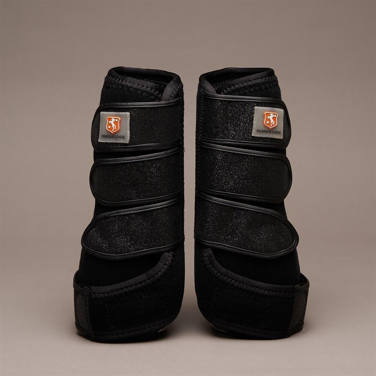 Horsecode Gamaschen 4er Set Black Glamour - Glitzer Gamaschen Für Pferde