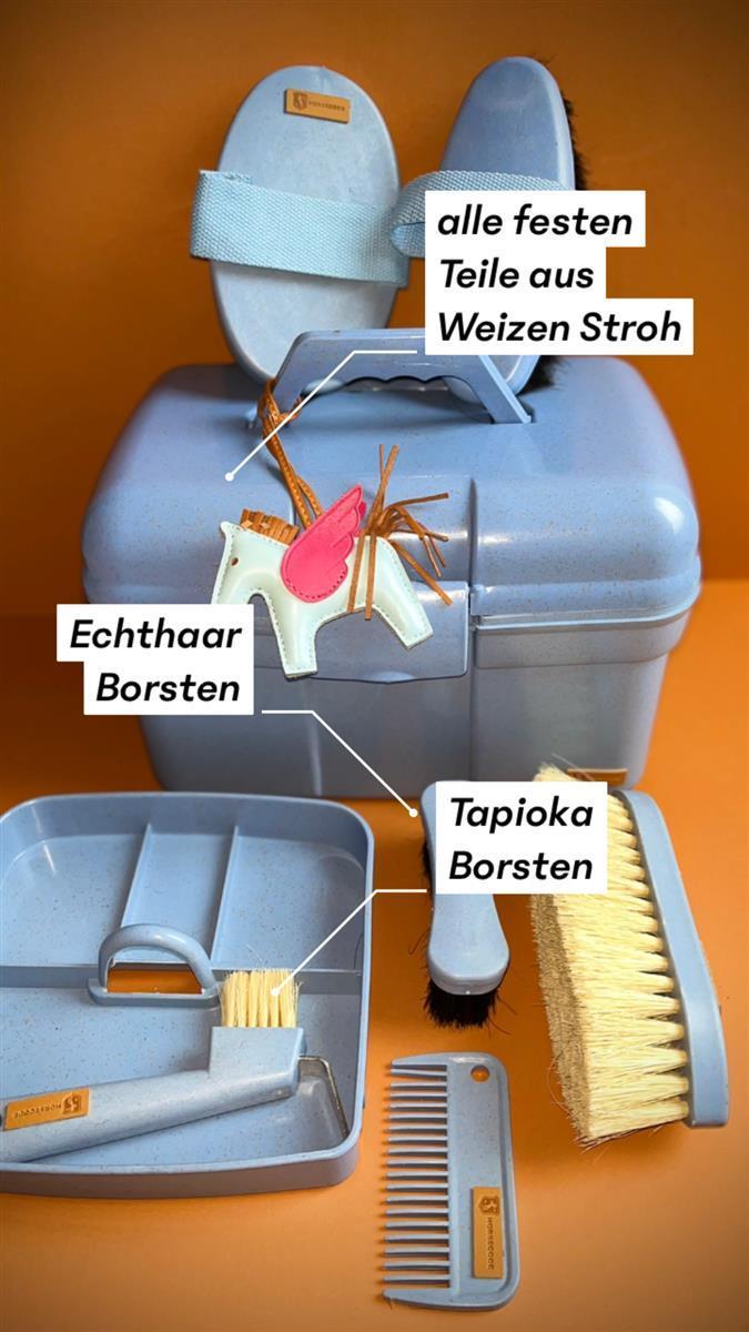 Horsecode Putzbox mit Inhalt nature light blue aus natürlichen Materialien