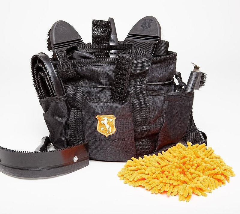 Horsecode Putztasche mit Inhalt schwarz 9-teilig